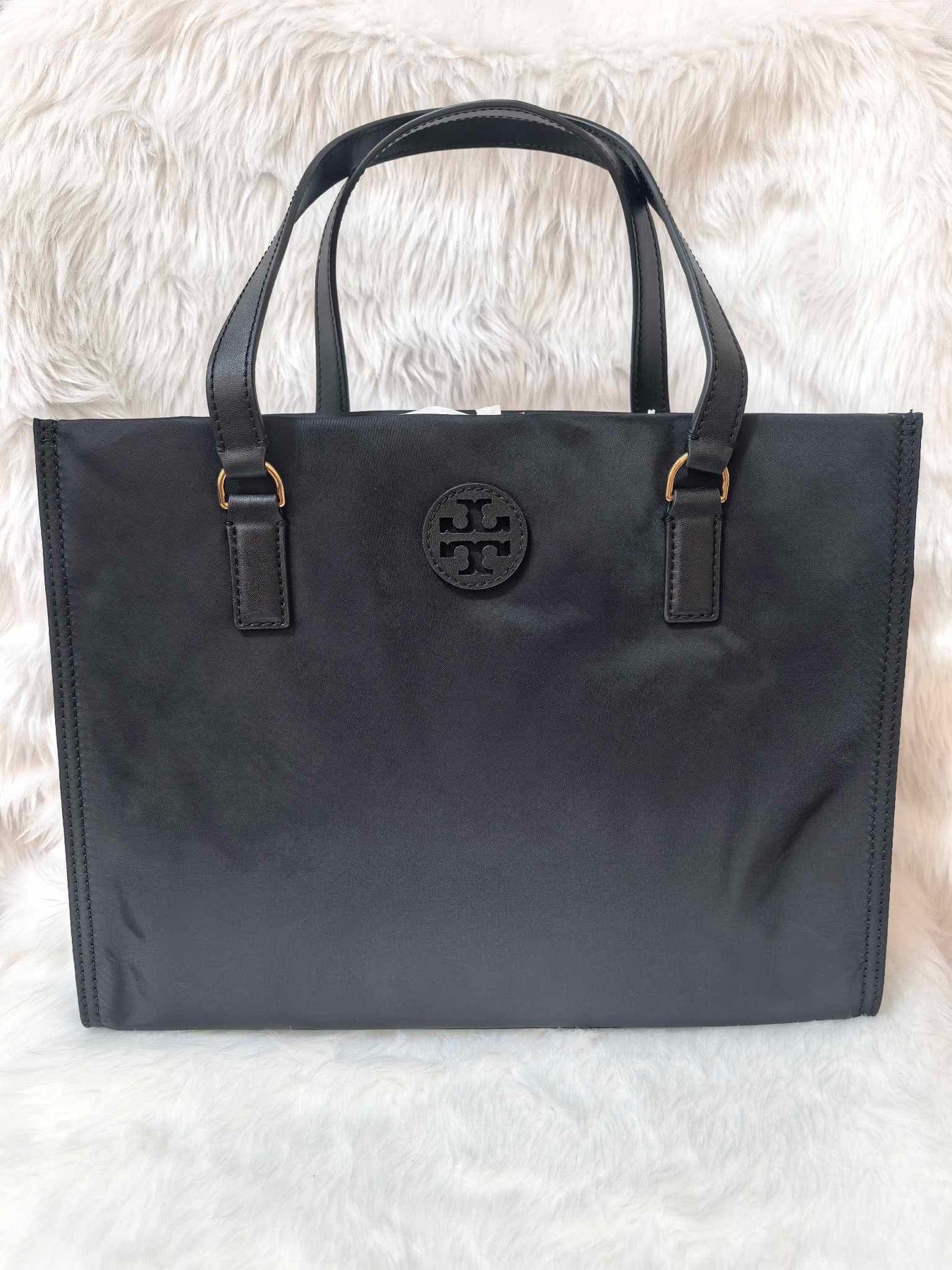 ORIG & IMPORTED Tory Burch TB Ella Small Nylon Tote Black Bag