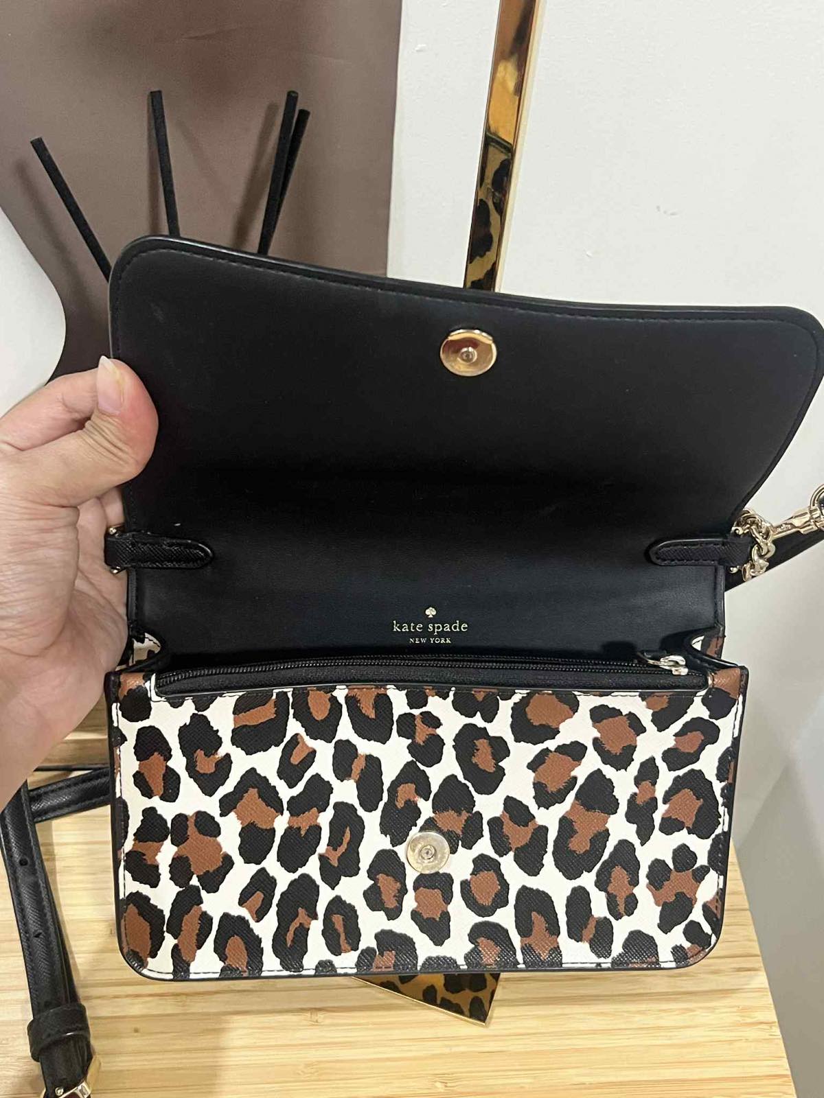ORIG Preloved Kate Spade Madison Spotted Leopard Willow Mini Flap Crossbody Bag