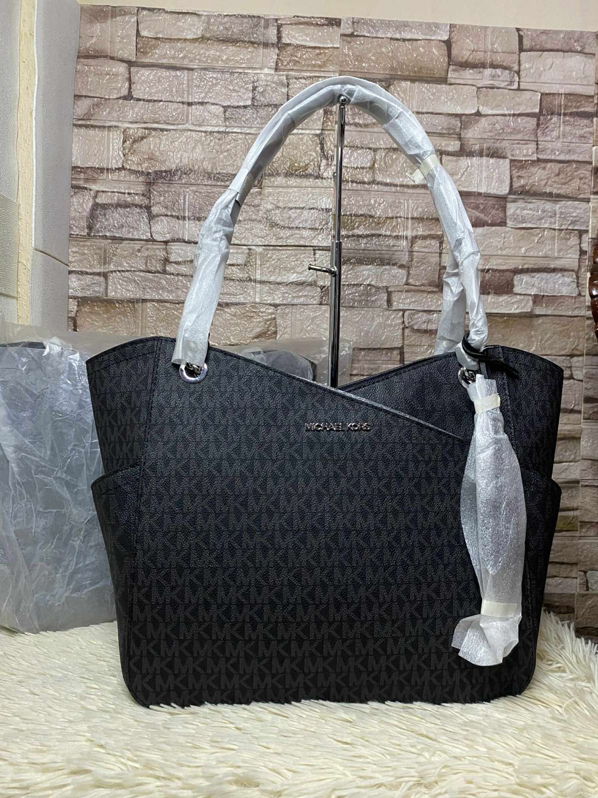 ORIG & IMPORTED Michael Kors Large Chain Shoulder Tote Black Bag