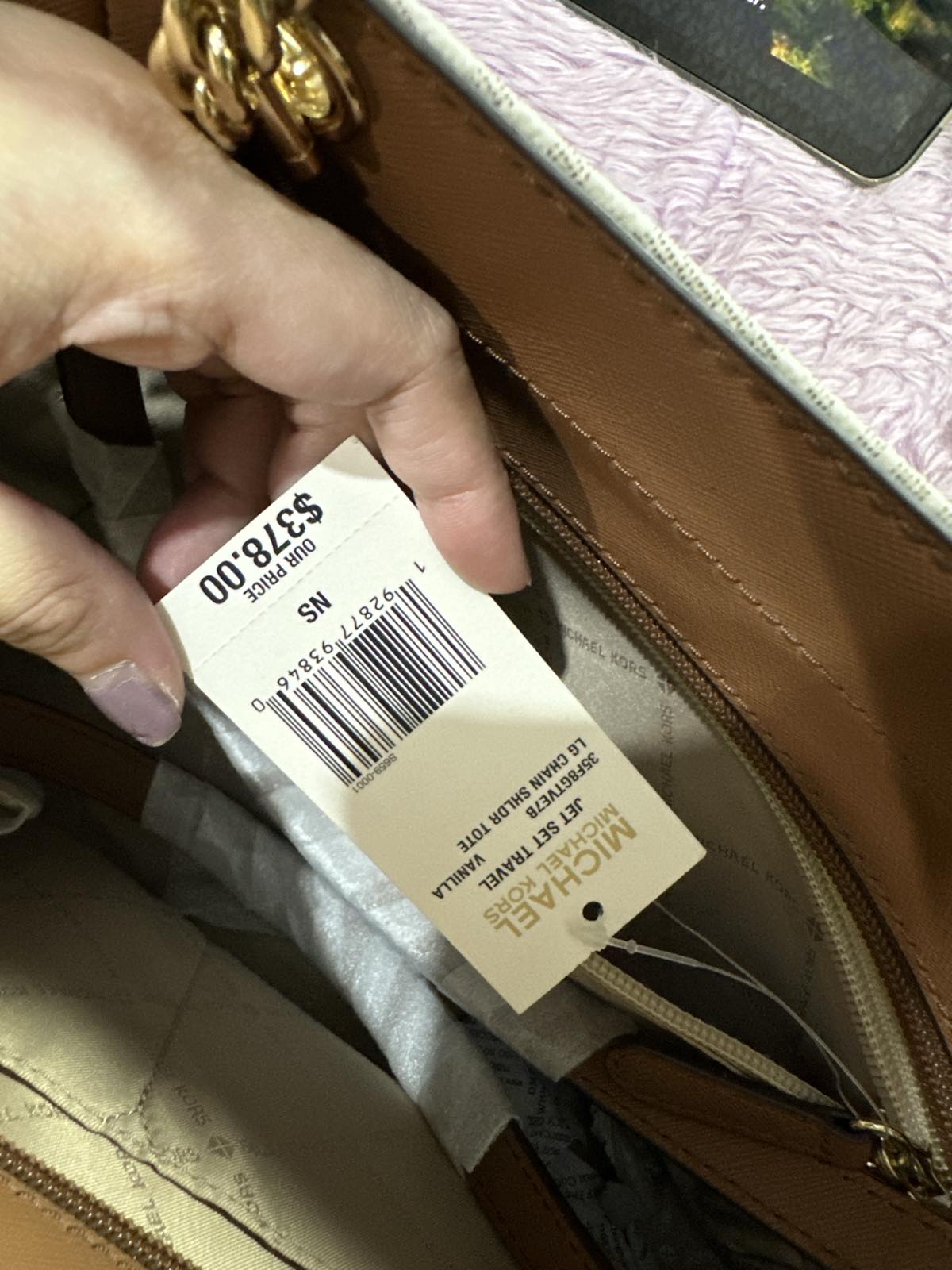 ORIG & IMPORTED Michael Kors MK Jet Set Large Vanilla White Tote Bag