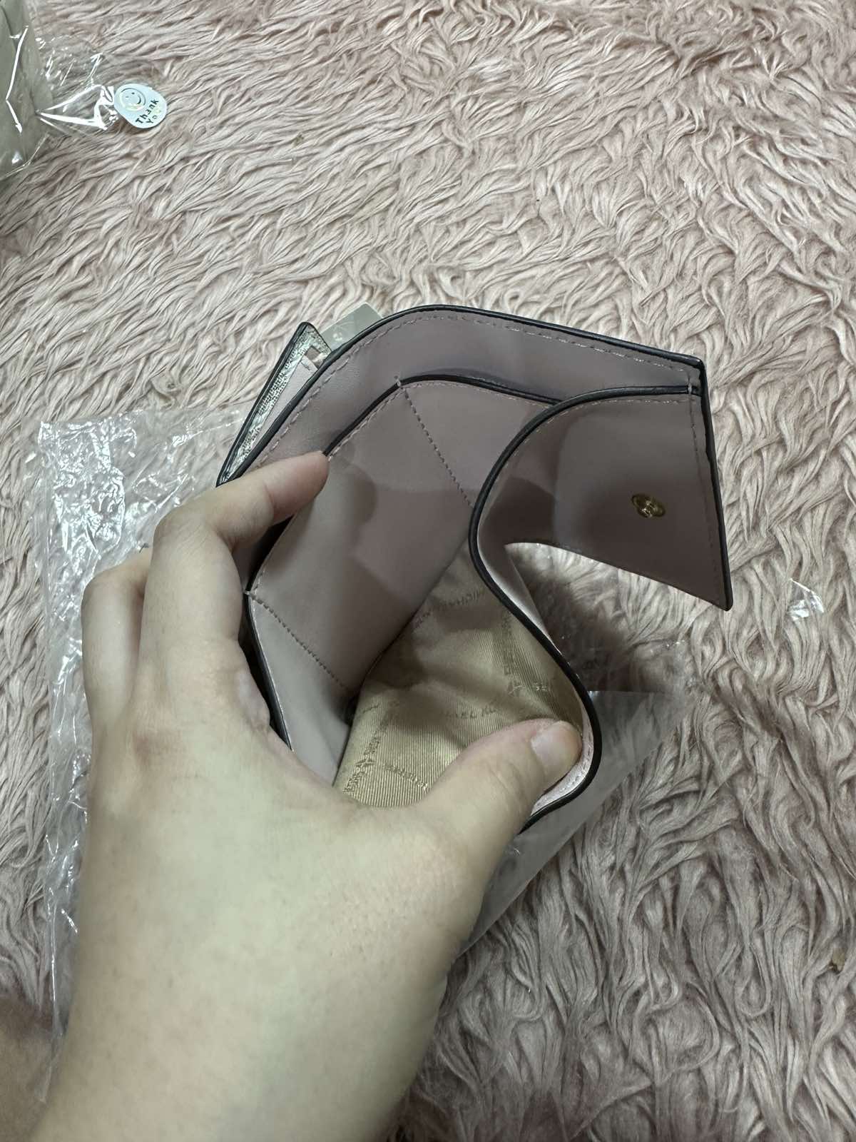 ORIG & IMPORTED Michael Kors Trifold Small White/Pink Wallet