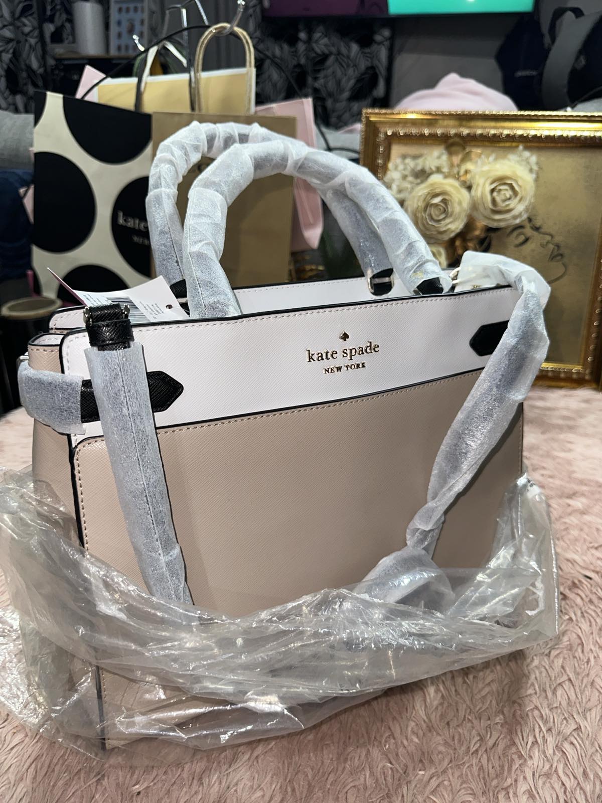 ORIG & IMPORTED Kate Spade KS Staci Large Satchel Beige Bag