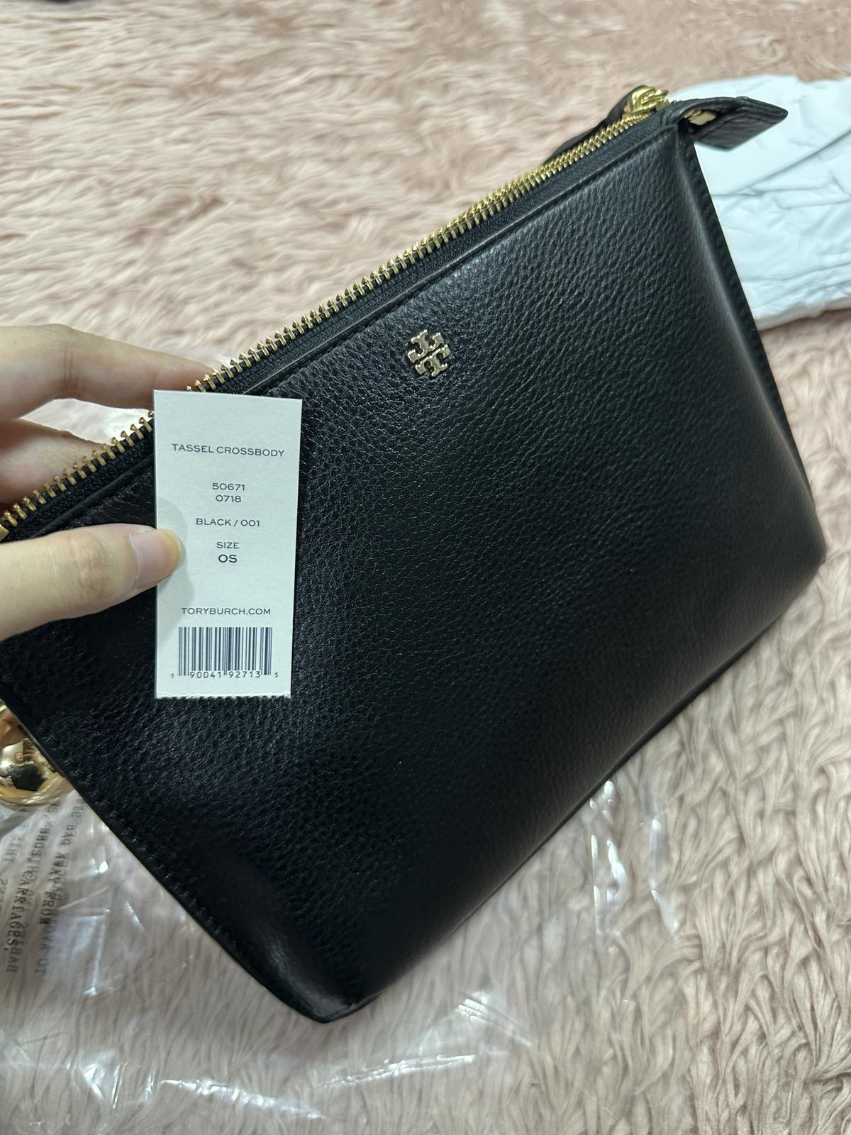 ORIG & IMPORTED Tory Burch TB Tassel Crossbody Black Bag