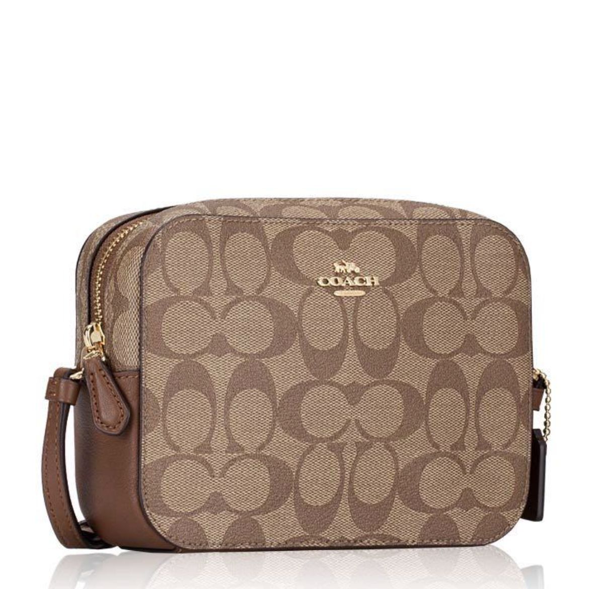 ORIG & IMPORTED RARE Coach Mini Camera Bag In Signature Canvas Saddle Brown