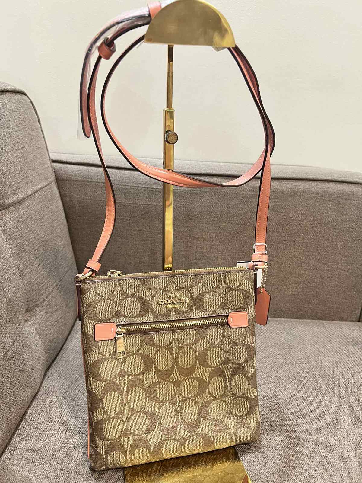 ORIG & IMPORTED Coach Mini Rowan File Bag Brown/Orange