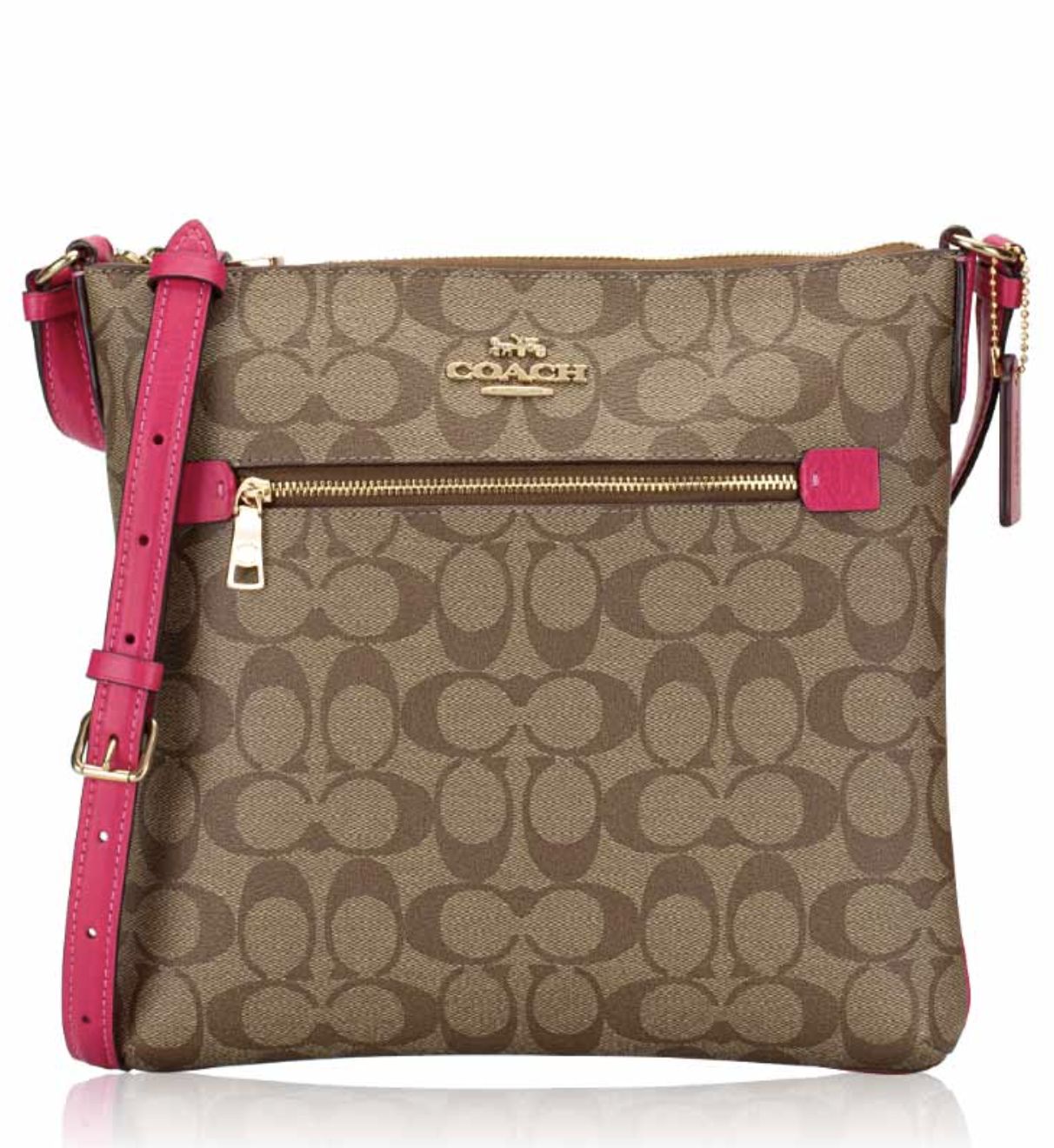 ORIG & IMPORTED Coach Rowan File Bag in Khaki/Pink