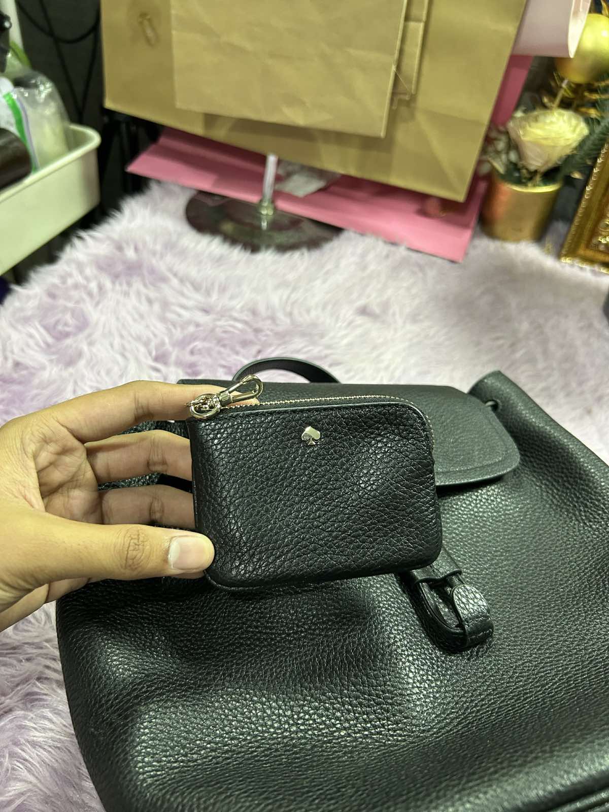 ORIG & IMPORTED KateSpade KS Rosie Medium Flap Backpack Black Bag