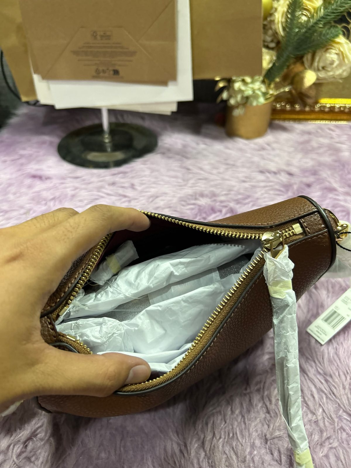 ORIG & IMPORTED Marc Jacobs MJ Drifter Small Convertible Shoulder Bag Cognac Brown