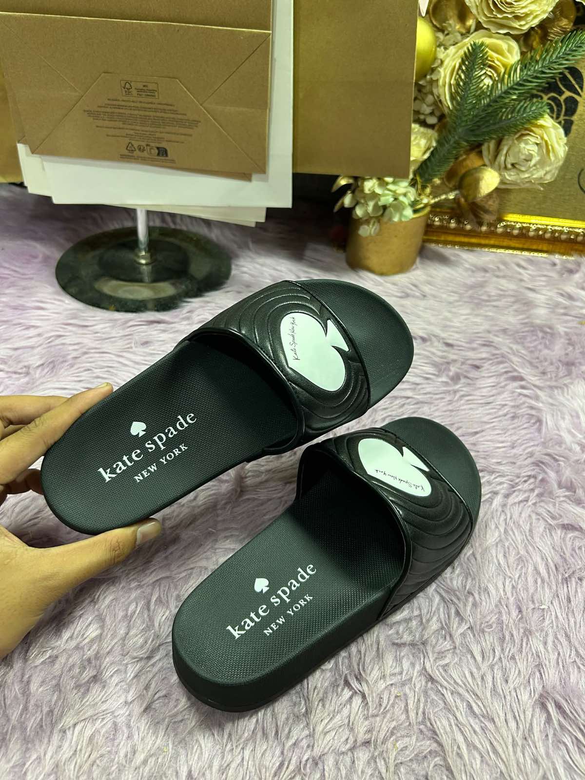 ORIG & IMPORTED KateSpade KS Heart Sandals Black