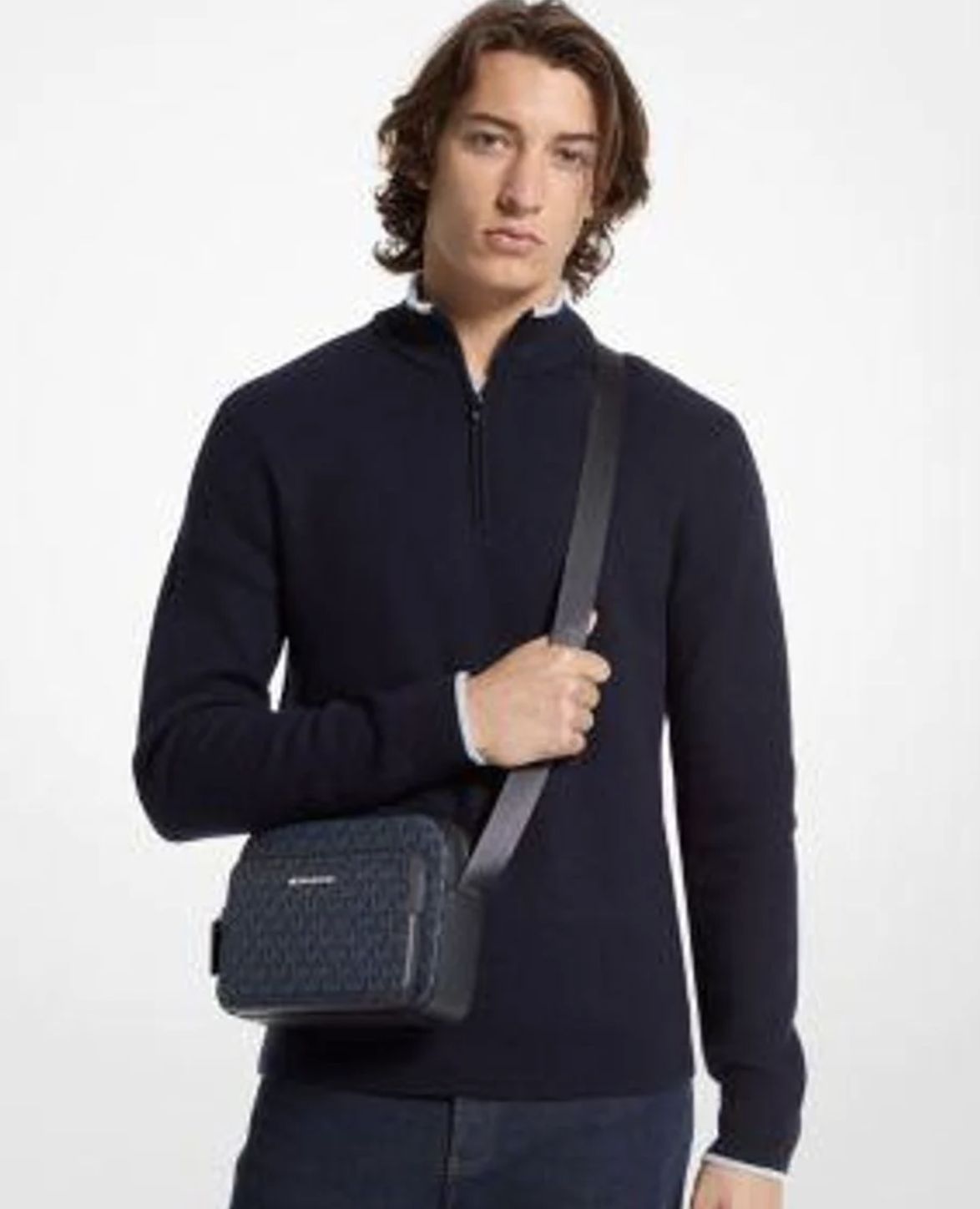 ORIG & IMPORTED Michael Kors MK Cooper EW Crossbody Camera Men's Bag Black/Blue