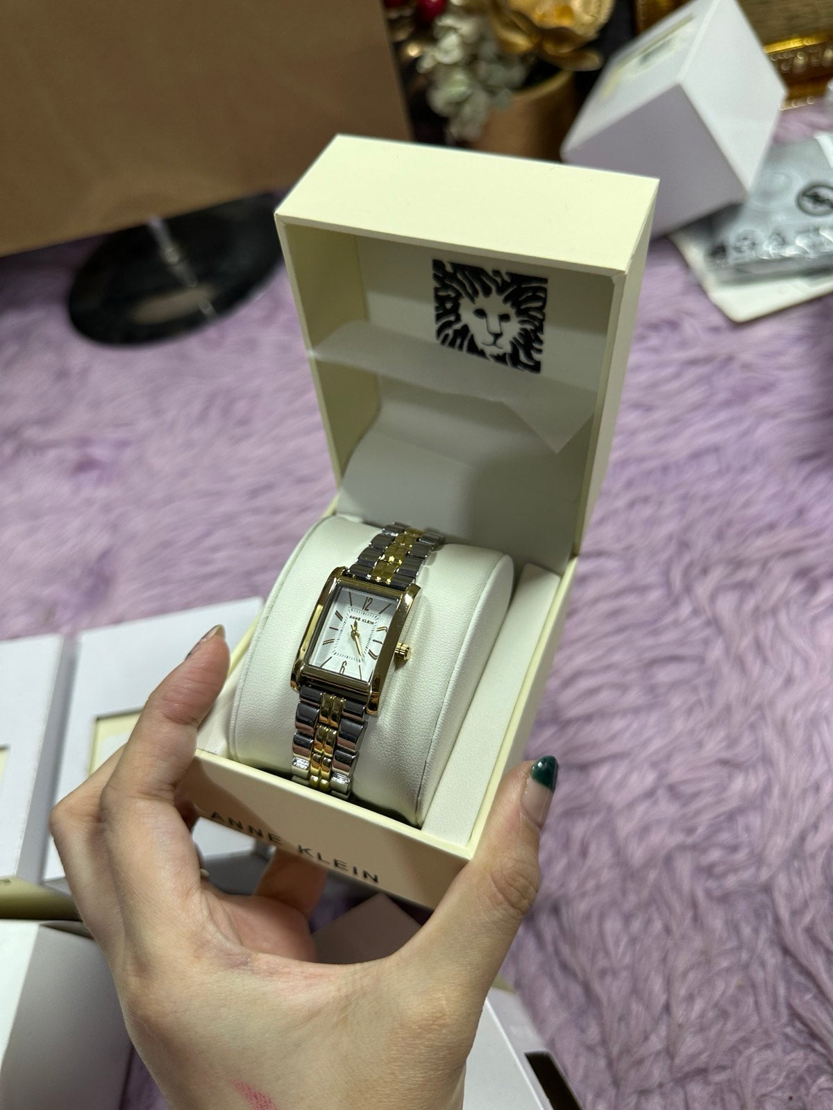 ORIG & IMPORTED Anne Klein AK Two Tone Watch Gold/Silver AK-5305BKTT