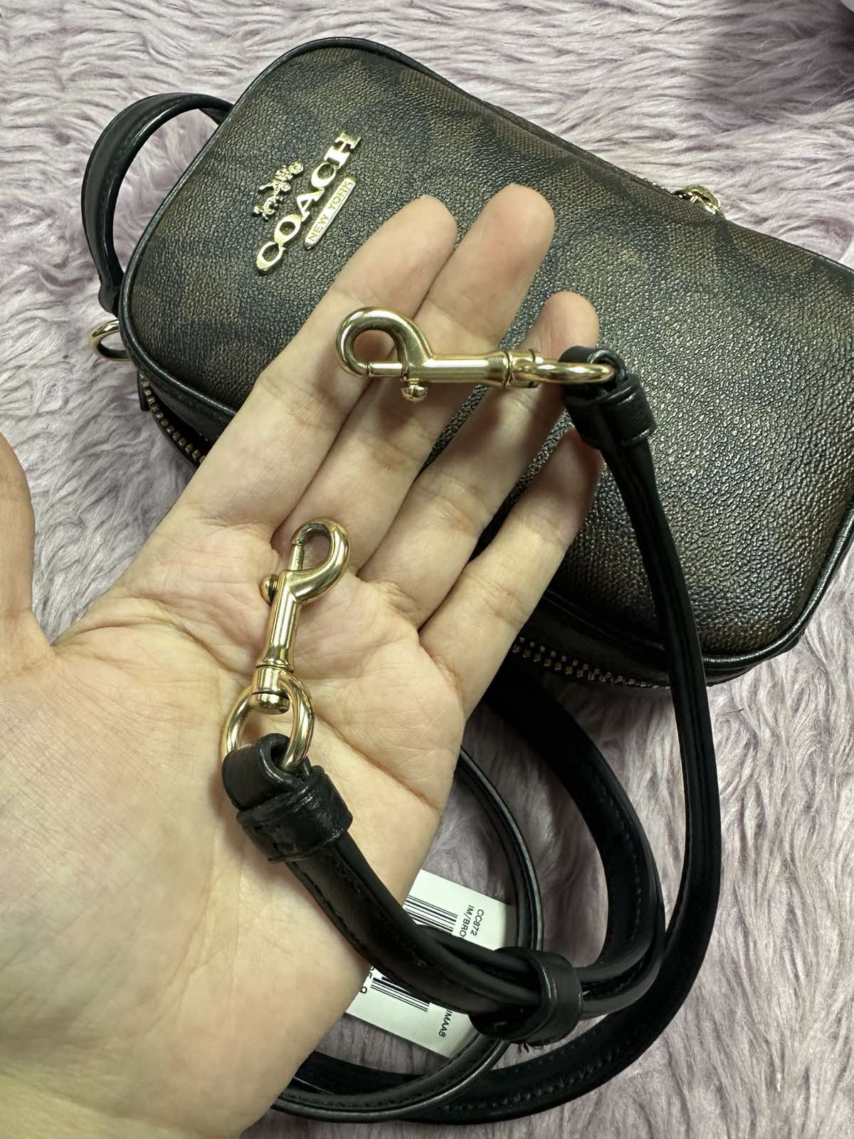 ORIG Preloved Coach Eva Phone Crossbody Small Brown Bag