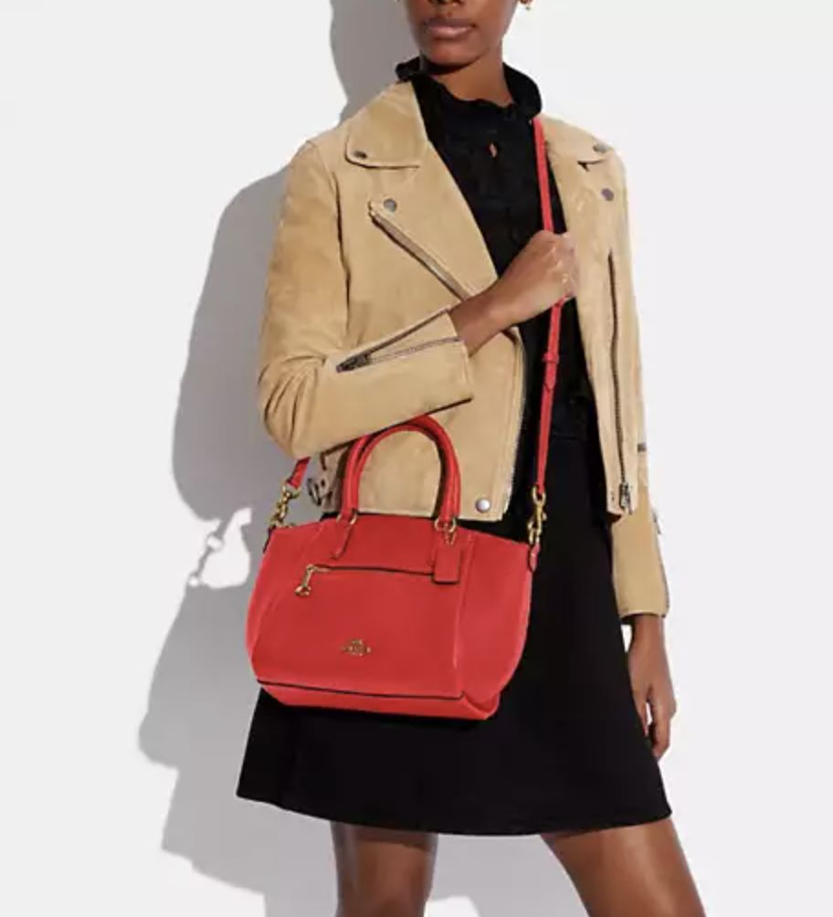 ORIG Preloved Coach Elise Satchel Red Bag