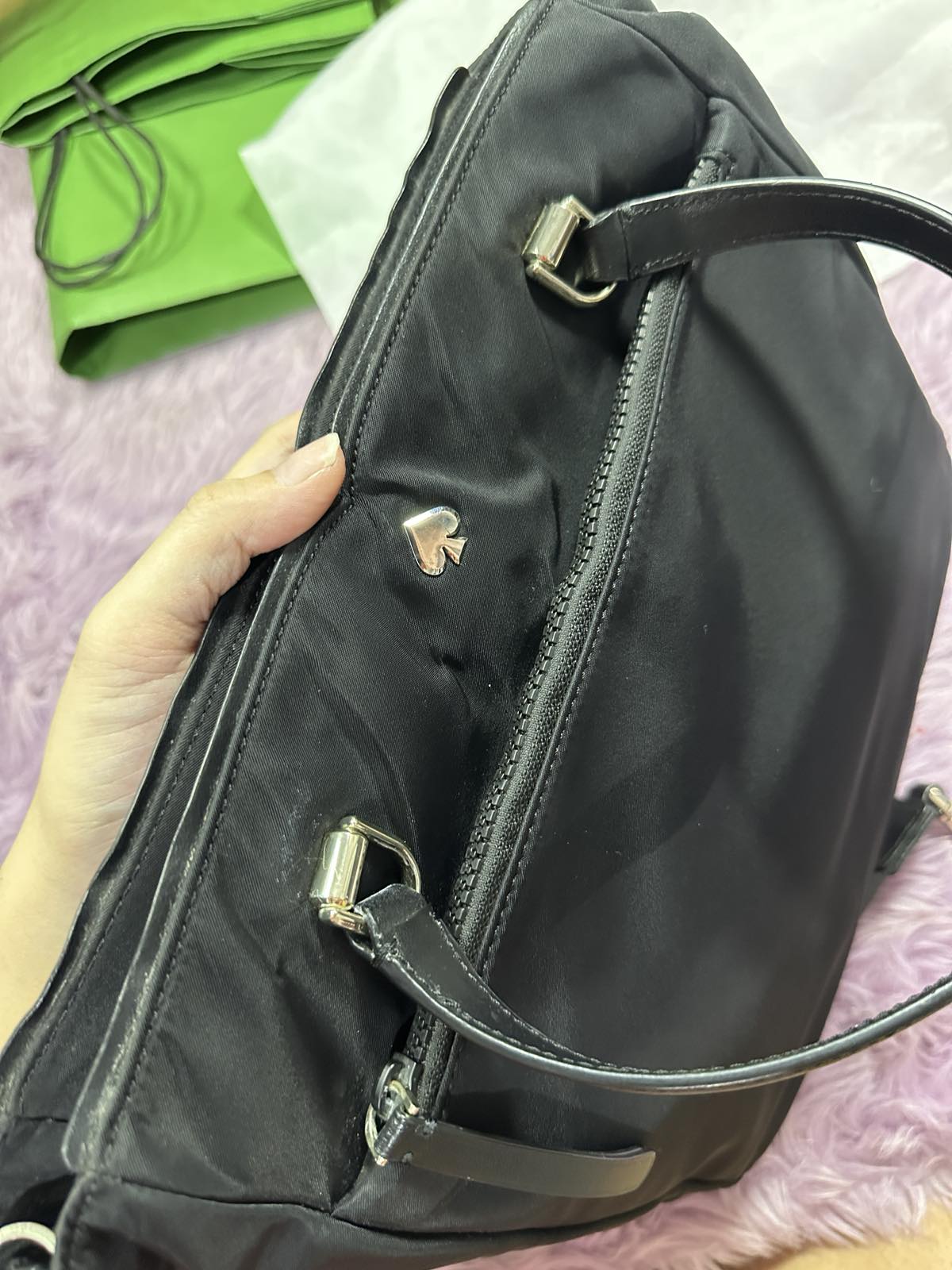 ORIG Preloved KateSpade KS Jae Medium Nylon Satchel Black Bag