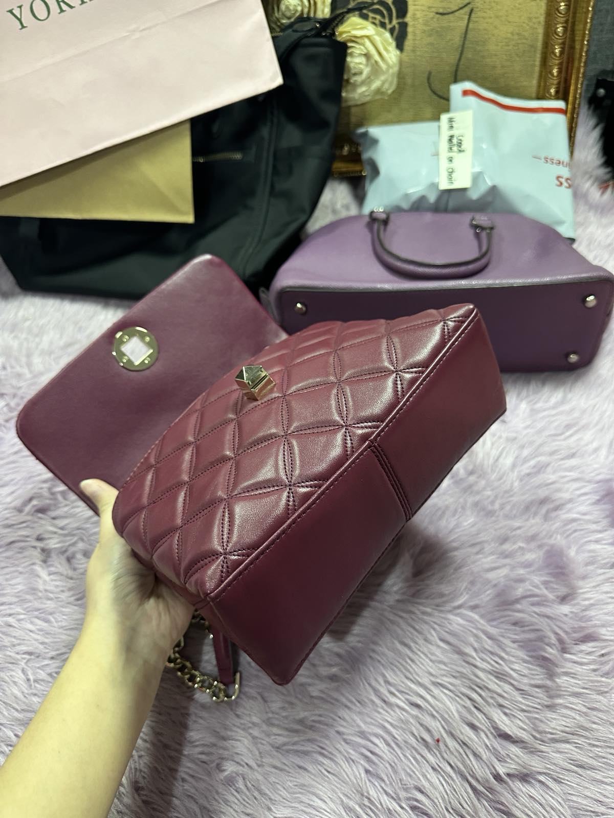 ORIG Preloved KateSpade KS Natalia Small Flap Crossbody Maroon Red Bag