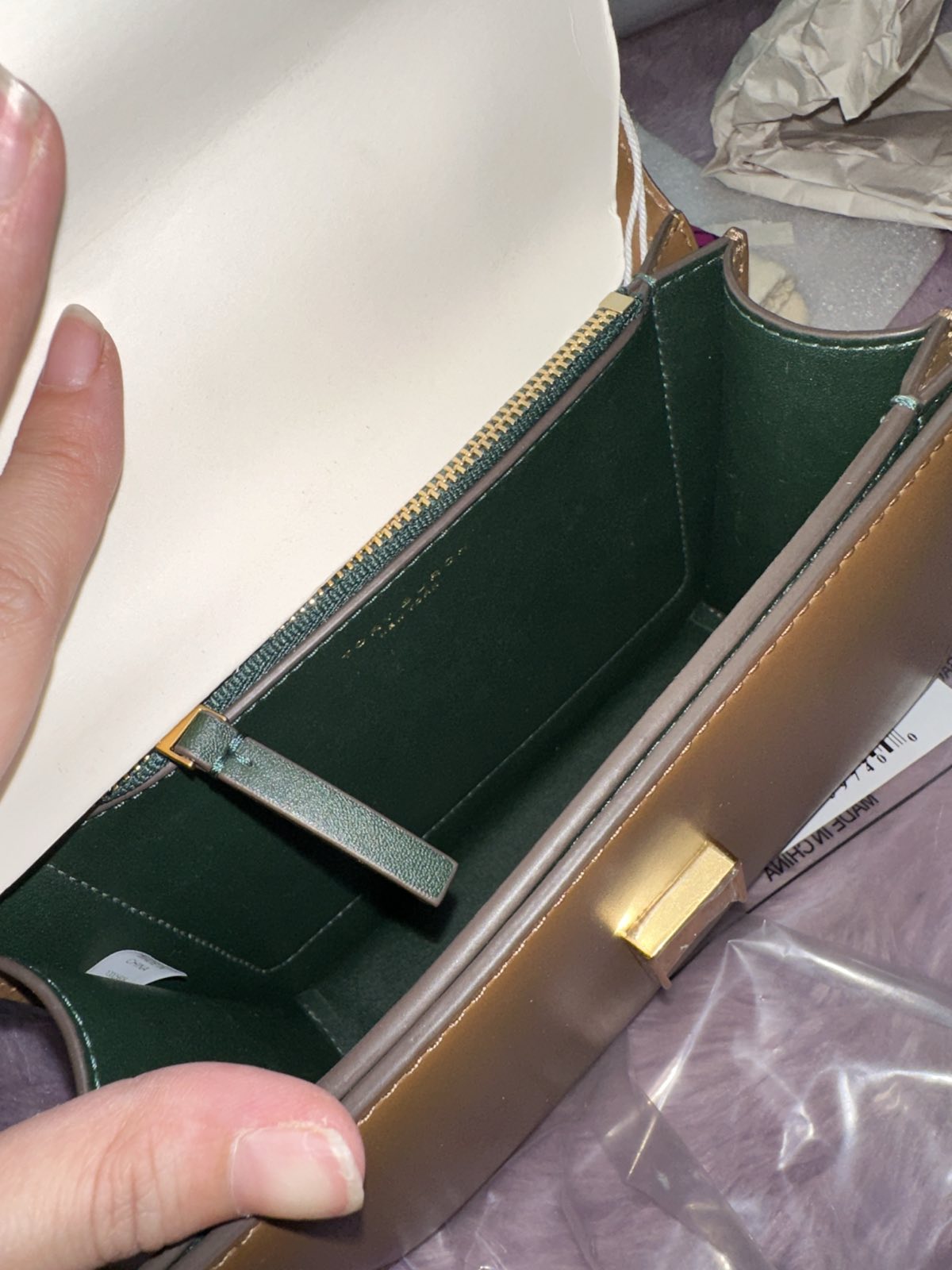 ORIG & IMPORTED Tory Burch TB Eleanor Small Convertible Shoulder Bag Brown