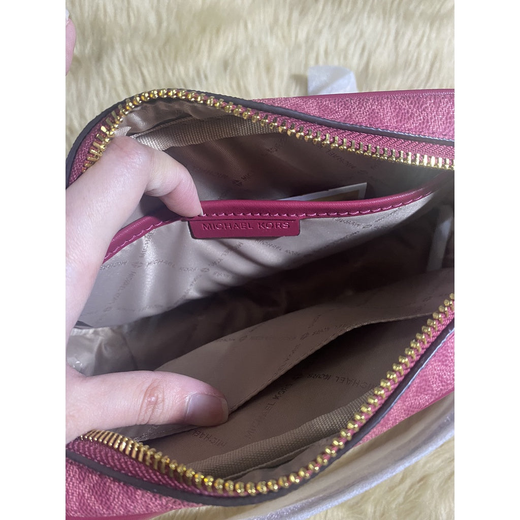 SALE! ❤️ AUTHENTIC Michael K0rs MK Jet Set Travel Medium Logo Camera Bag PINK