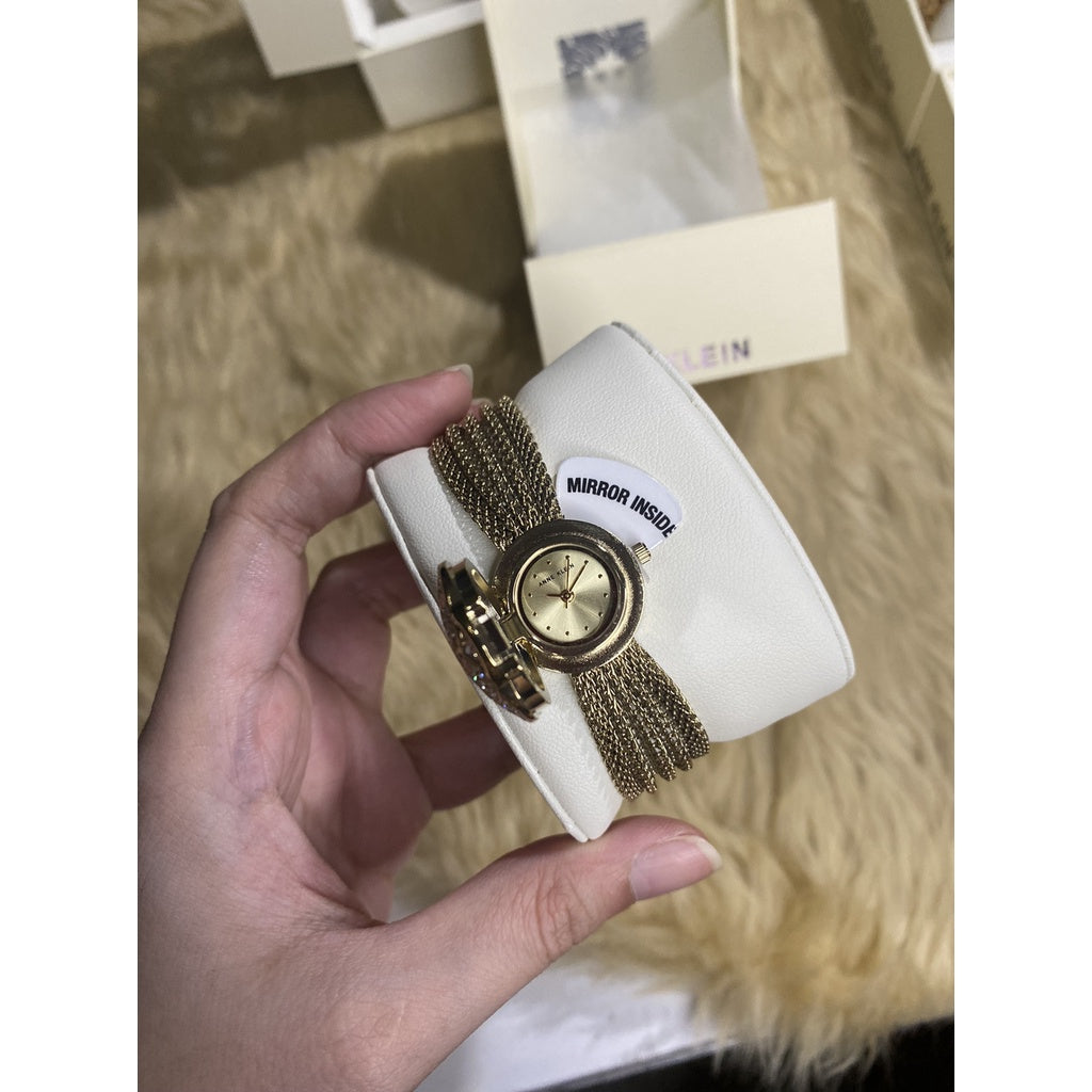 AUTHENTIC.ORIGINAL Anne Klein Women's AK/1046CHCV with Mirror Premium Crystal-Accented Watch
