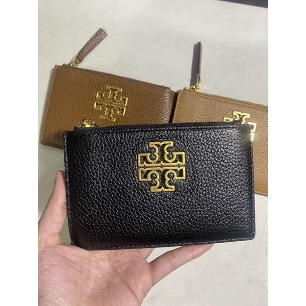 AUTHENTIC Tory Burch Women's Britten Zip Card Case Wallet