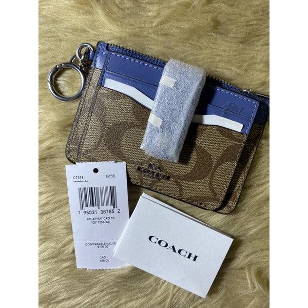 SALE! ❤️ AUTHENTIC COACH Attachment Card Case In Signature Canvas Card Holder Wallet