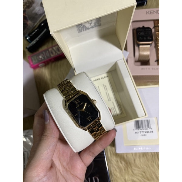 AUTHENTIC Anne Klein Women's Japanese Quartz Dress Watch,Gold (Model: AK/3774BKGB)