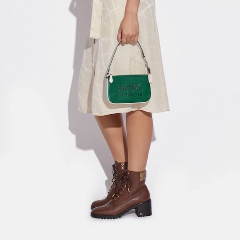 AUTHENTIC Coach Nolita 19 Nolita 19 In Colorblock With Horse And Carriage GREEN