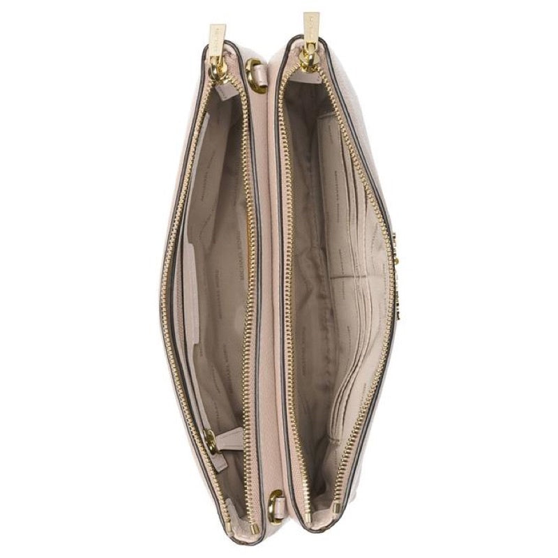 SALE! ❤️ AUTHENTIC Michael K0rs MK Adele Double Zip Pebble Leather Crossbody Bag Soft Pink