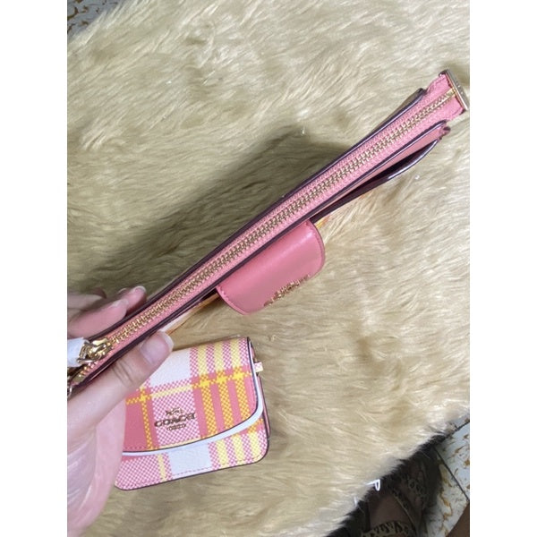 SALE! ❤️ AUTHENTIC Coach POPPY CROSSBODY PINK BAG WITH GARDEN PLAID PRINT