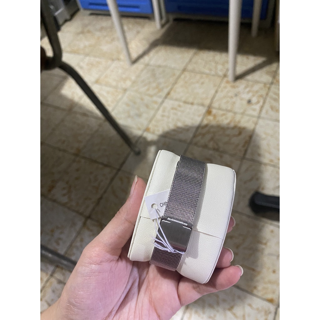 AUTHENTIC Anne Klein Women's Glitter Accented Mesh Bracelet Watch AK/3781SVTT