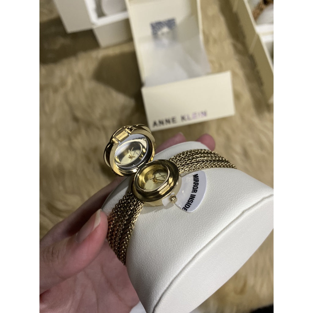AUTHENTIC.ORIGINAL Anne Klein Women's AK/1046CHCV with Mirror Premium Crystal-Accented Watch