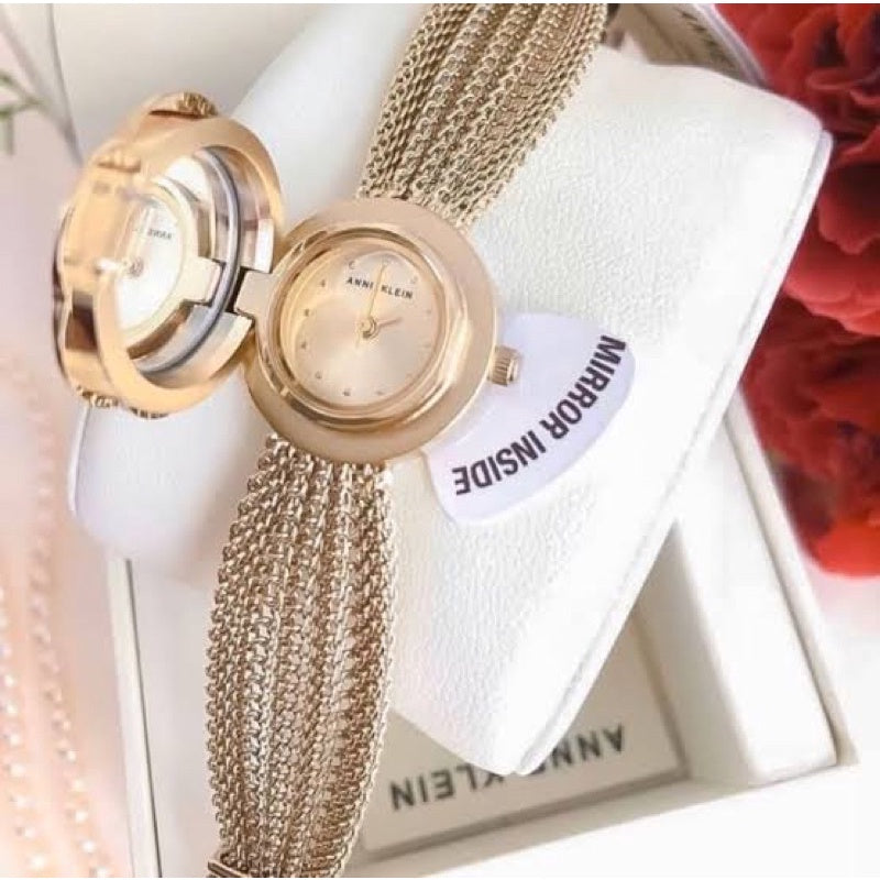 AUTHENTIC.ORIGINAL Anne Klein Women's AK/1046CHCV with Mirror Premium Crystal-Accented Watch