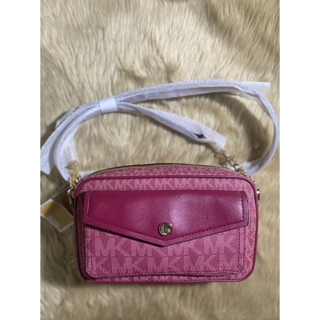 SALE! ❤️ AUTHENTIC Michael K0rs MK Jet Set Travel Medium Logo Camera Bag PINK