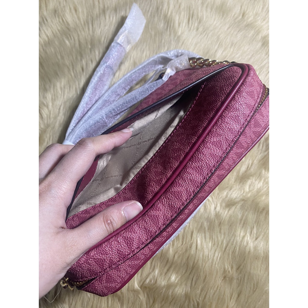 SALE! ❤️ AUTHENTIC Michael K0rs MK Jet Set Travel Medium Logo Camera Bag PINK