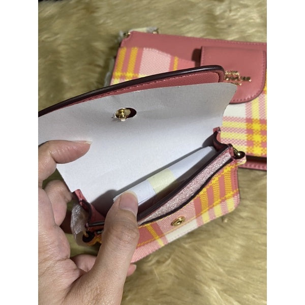 SALE! ❤️ AUTHENTIC Coach POPPY CROSSBODY PINK BAG WITH GARDEN PLAID PRINT