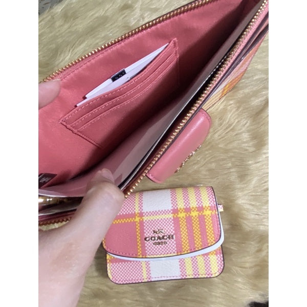 SALE! ❤️ AUTHENTIC Coach POPPY CROSSBODY PINK BAG WITH GARDEN PLAID PRINT