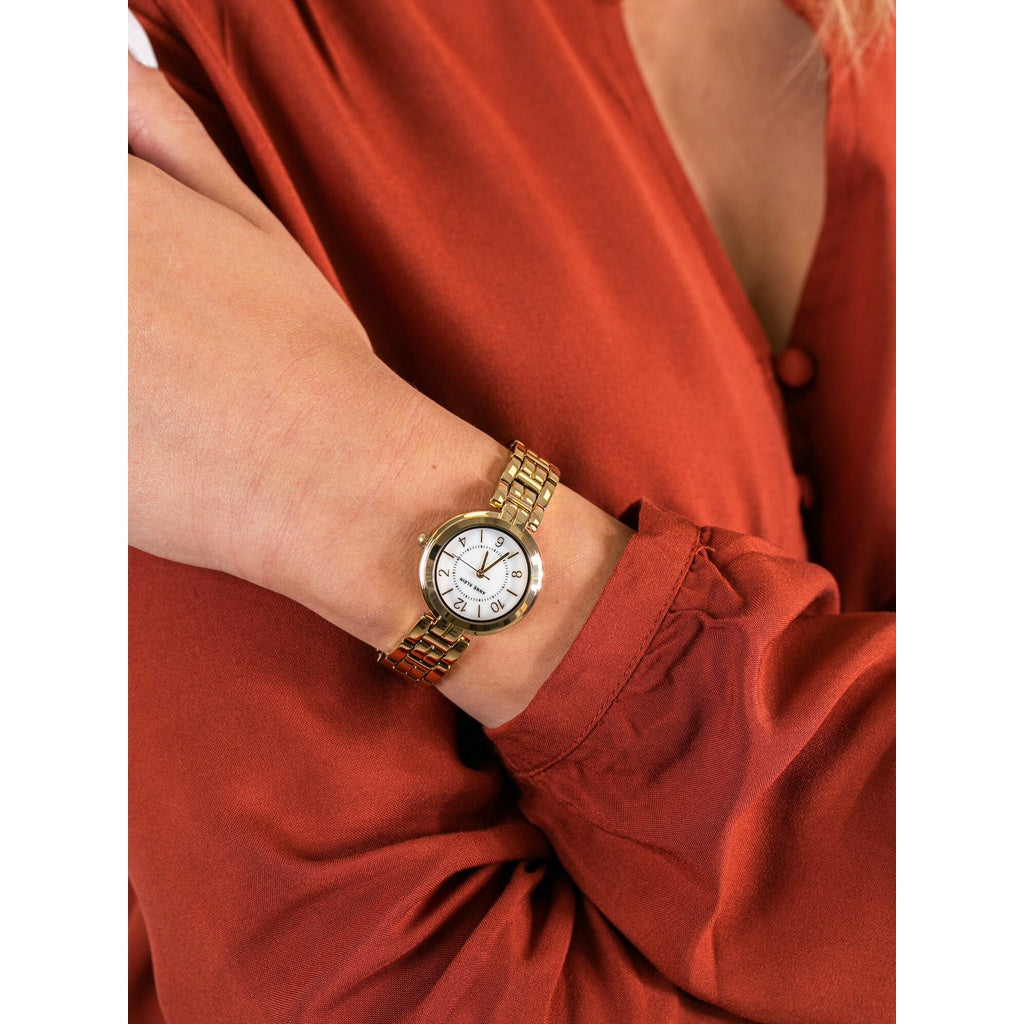 AUTHENTIC/ORIGINAL Anne Klein Women's 28mm Gold-Tone Bracelet Watch AK/3070MPGB