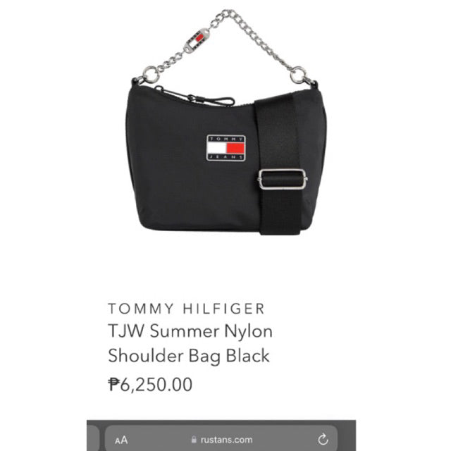 AUTHENTIC/ORIGINAL Tommy Hilfiger TJW Summer Nylon Shoulder Bag Black