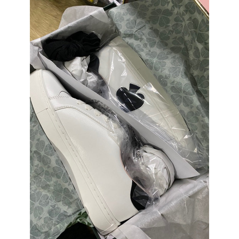 AUTHENTIC/ORIGINAL KateSpade KS Fez Sneakers White Shoes in OPTIC WHITE/BLACK