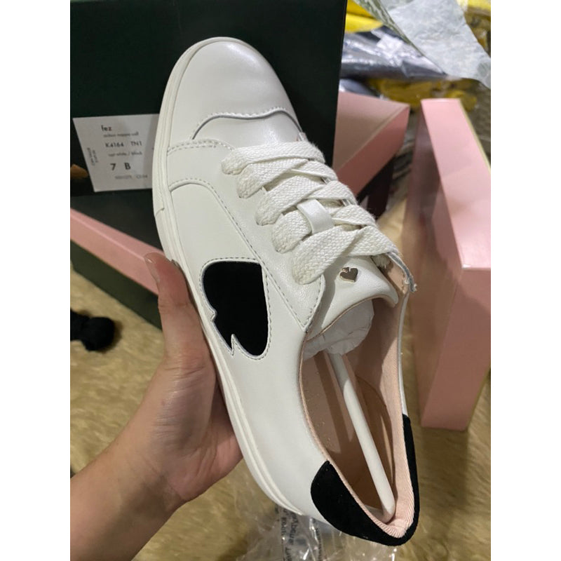 AUTHENTIC/ORIGINAL KateSpade KS Fez Sneakers White Shoes in OPTIC WHITE/BLACK