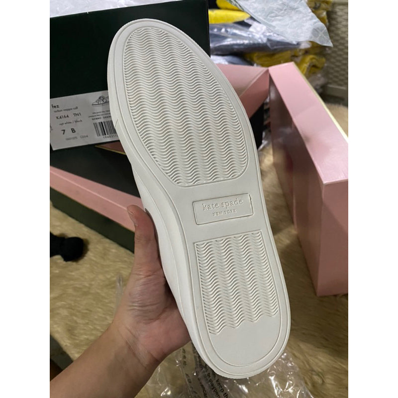 AUTHENTIC/ORIGINAL KateSpade KS Fez Sneakers White Shoes in OPTIC WHITE/BLACK