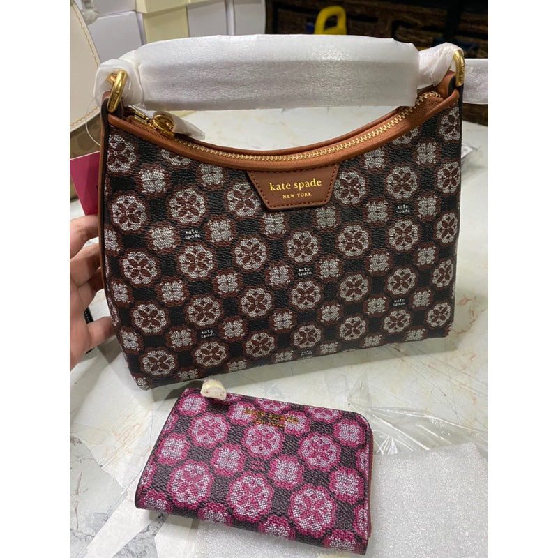 AUTHENTIC/ORIGINAL KateSpade Retail Flower Monogram Coated Canvas Bag