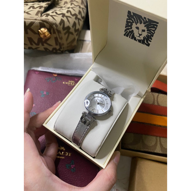 AUTHENTIC/ORIGINAL Anne Klein Women's Leather Strap Watch Silver 10/9443SVSI