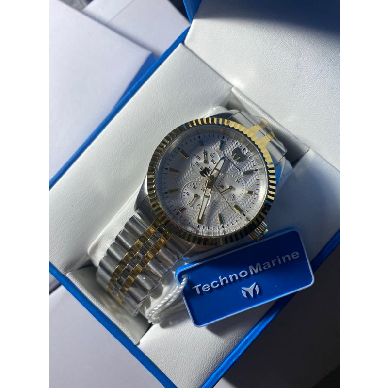 SALE! ❤️ AUTHENTIC TechnoMarine BROKEN BOX Sea Dream Men's Watch - 42mm, Steel, Gold (TM-719002)