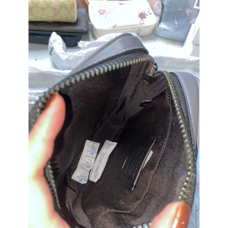 AUTHENTIC/ORIGINAL Coach Sullivan Crossbody Men's Bag In GRAY Signature Leather