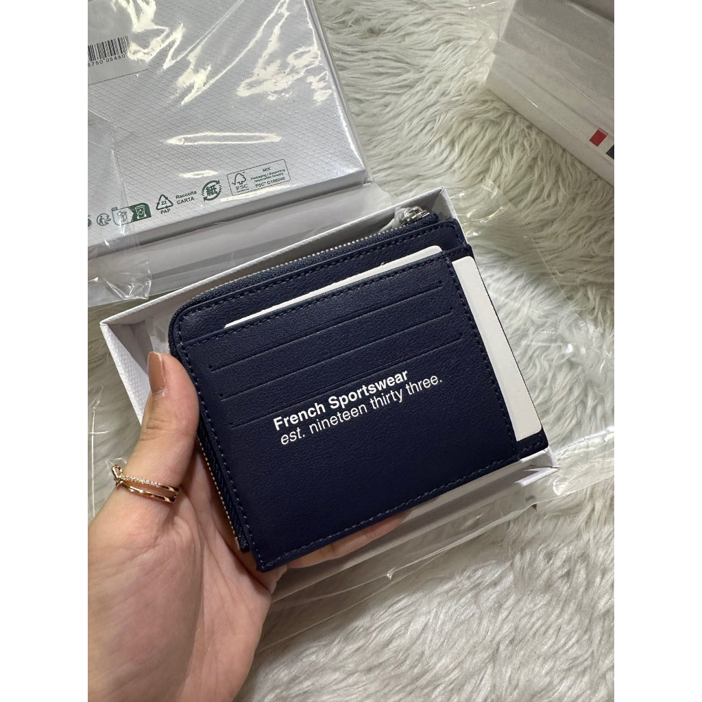 AUTHENTIC/ORIGINAL LACOSTE Men's Contrast Zip Card Coin Wallet Holder NAVY NH4016PN Marine