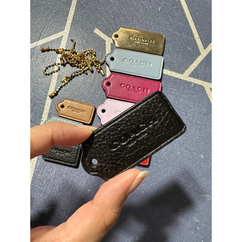AUTHENTIC/ORIGINAL Coach LEATHER Hangtag Charm Keychain 100% Original