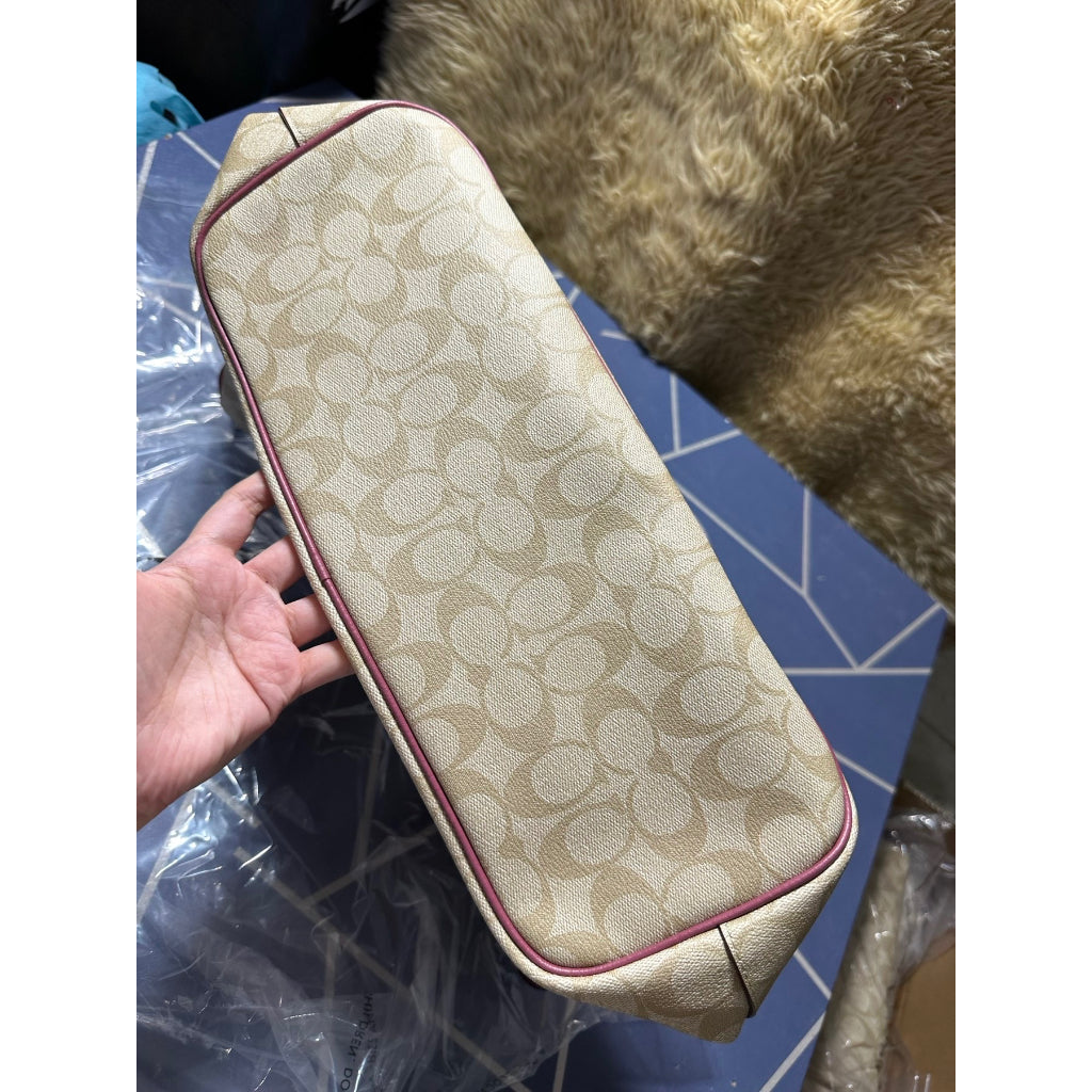 AUTHENTIC/ORIGINAL COACH New Gallery Tote Bag in Signature Light Khaki Pink