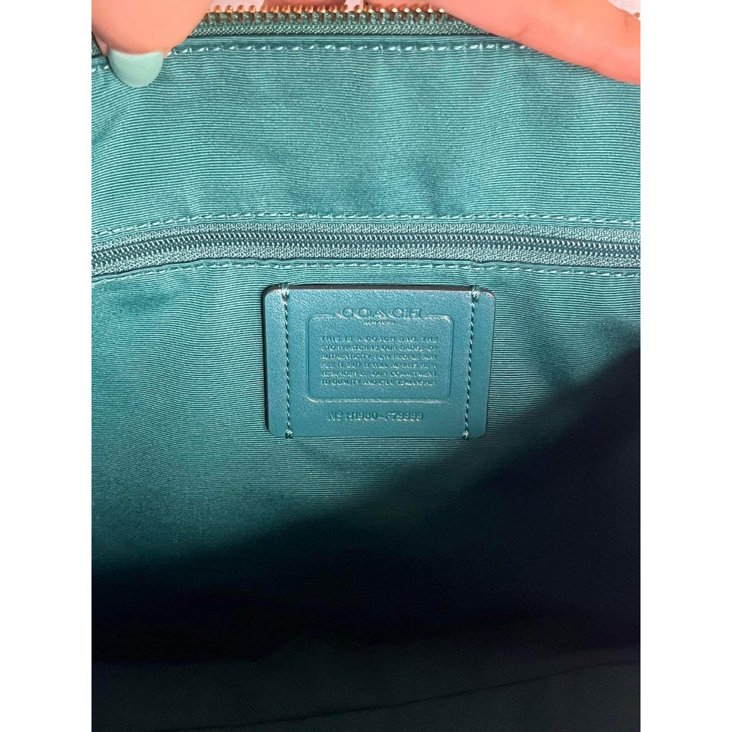 AUTHENTIC/ORIGINAL COACH Pebbled Suede Leather Prairie Satchel Bag Blue Green