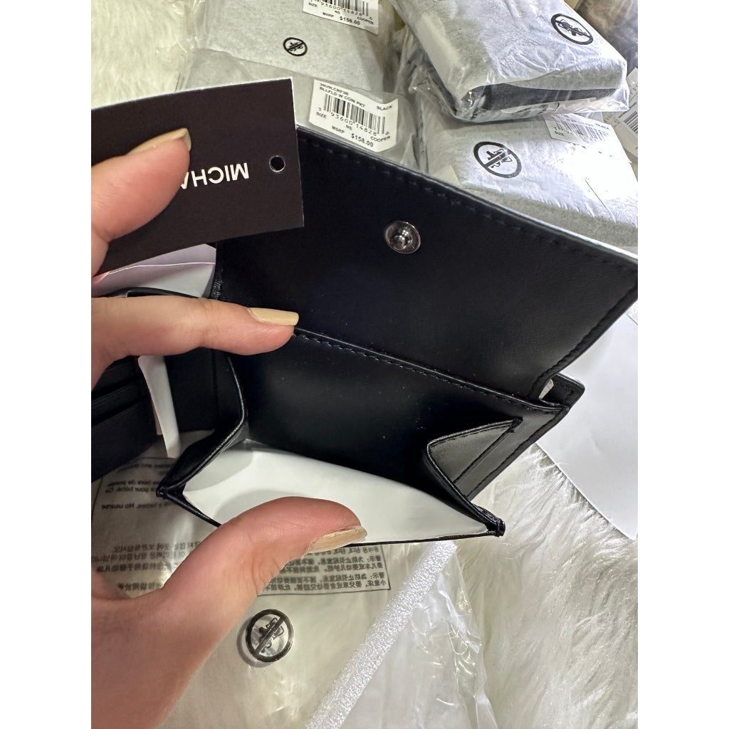 AUTHENTIC/ORIGINAL Michael K0rs MK Cooper Logo Billfold Men's Wallet With Coin Pouch Black