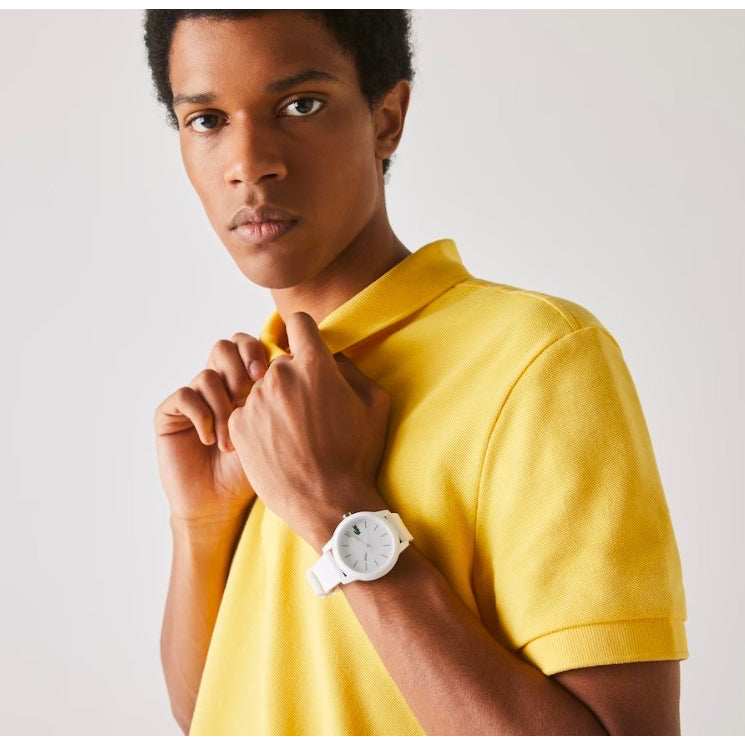 AUTHENTIC/ORIGINAL LACOSTE Men's L.12.12 White Silicone Strap Watch
